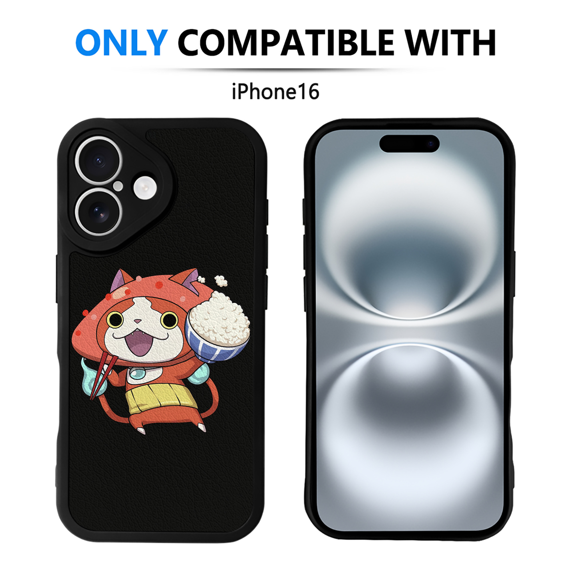 （画像用） 妖怪ウォッチ Yo-kai Watch 【iPhone 16シリーズ対応】シリコンスマホケース（レザー調） 材質：シリコン